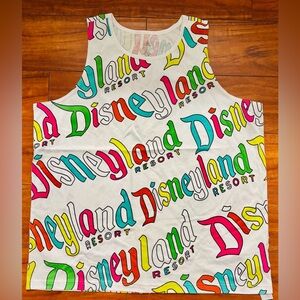 Disneyland Resort Logo Tank Top Multicolor Sleeveless Shirt NWOT Size XL
